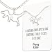 Happy Kisses Dinosaur T-Rex Necklace - Cute Pendant Gift - Sweet and Funny Message Card (Silver)