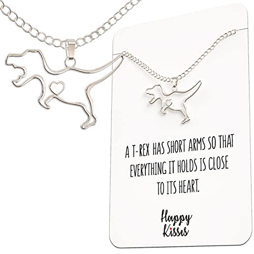 Silver-Plated T-Rex Heart Necklace