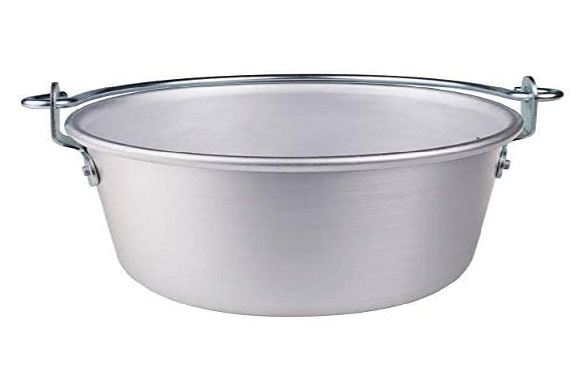 Pentole Agnelli Family Cooking Aluminium Polenta Pot With Bowed Handle And Rim, Diameter 24 Cm.