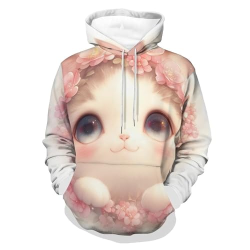 Sweatshirt chat mignon finie la monotonie avec ce hoodie fleur rose en taille S