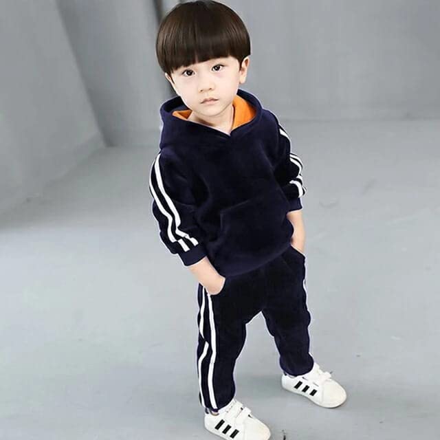 Ameeha Baby Boys & Baby Girls Casual Track Suit Stylish & Regular Fit Track Suit (9-12 Month, Navy Blue) 1