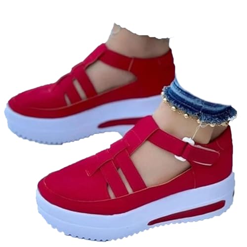 Swezida Shoes, Swezida Women Casual Walking Shoes, Women Casual Walking Shoes Orthopedic Arch Diabetes Support 2023 (Red,37)