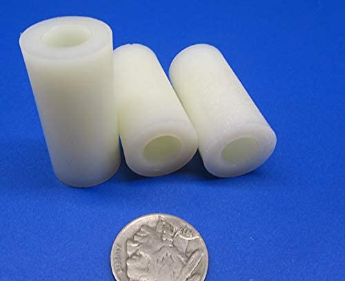Natural Nylon Spacer, Unthreaded, 3/8" Screw Size x .750" OD x .380" ID x 1.50" Length, 20 Pcs.