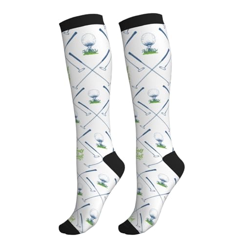 Yealedee Golf Compression Socks Knee High Support Socks Novelty For