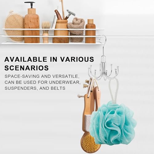 2 Stücke Belt Hangers BH Aufbewahrung Tie Holder Gürtel Organizer,Drehbares Metall,um Platz zu Sparen,Krawattenbügel Multifunctional Ling Hook Organiser for Ties,Scarves,Cloths,Bags(Silver)