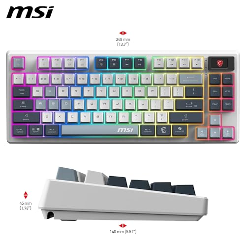 Forge GK600 TKL Wireless Sky FR - Tastiera AZERTY meccanica a switches lineari, tasti PBT stampati Sublimazione, base antiscivolo, LED RGB, USB 2.0, Bluetooth, 2.4 GHz - Tenkeyless - Tastiera gaming - Immagine 6
