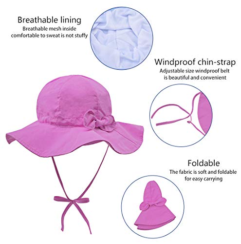 Lenikis 4583C3 Toddler Boonie Hat Summer Baby Girl Sun Hat Upf 50+ Protection Baby Sun Hat thumb #5