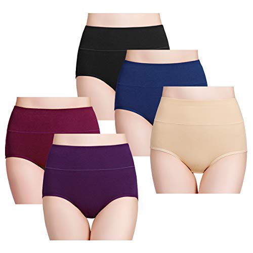 Image of wirarpa Women's Modal Underwear Soft High Waist Briefs Ladies Panties 4 Pack (Regular & Plus Size)