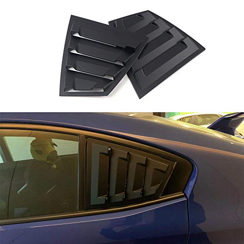 HIGH FLYING for Subaru WRX STi 2015-2020 2021 Back Side Window Scoop Louvers Cover ABS 2PCS (Matte Black)