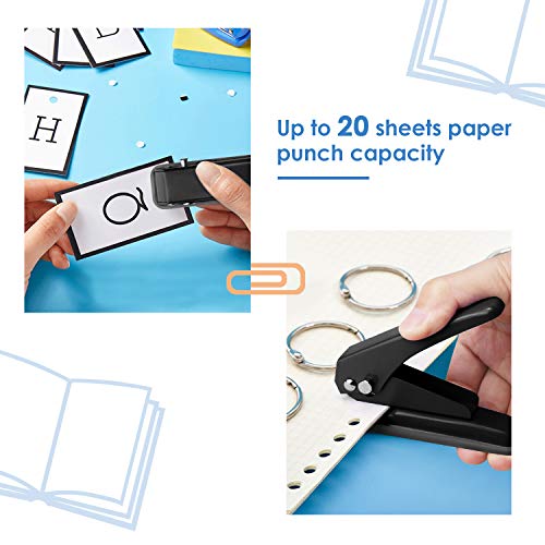 Single Hole Punch 1 Hole Puncher Heavy Duty Paper Hole Punch, 20 Sheet Punch Capacity, Whole Puncher Hand Craft Hole Puncher For Paper, Chipboard, Index Cards, Card Stock And Art Project, Black #TOP1