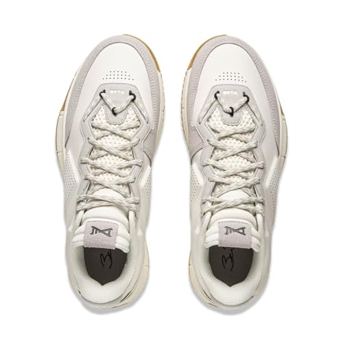 LI-NING Wow 1 Low Men Basketball Shoes Anti-Slip Professional Shock Absorption Sports Sneakers Egg Shell/Rare Coin US 94
