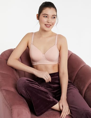 Image of Amazon Brand - Symbol Women Cotton Stretch Padded Wire Free Medium Coverage T-Shirt Bra