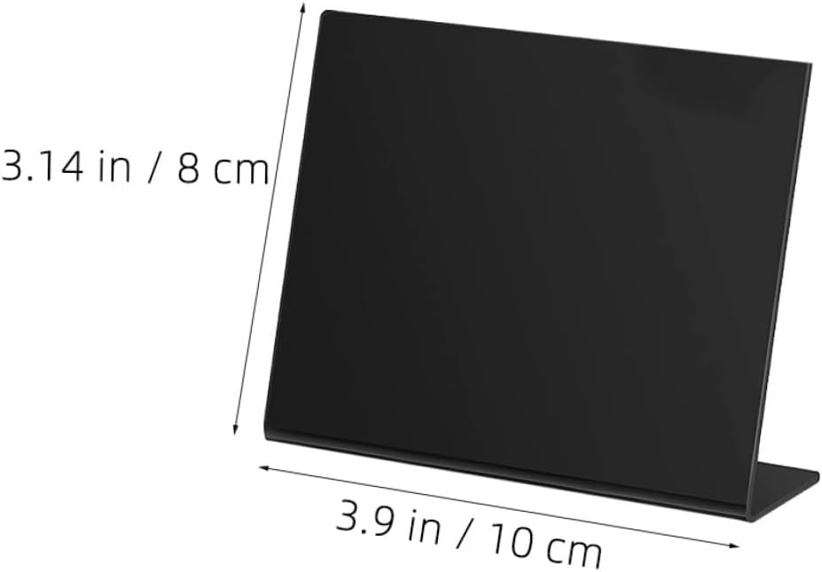 PRETYZOOM Acrylic Message Blackboards Small Desktop Chalkboard Signs with Pen, 12pcs Black Wedding Party Decorations for Home Office Memo Display