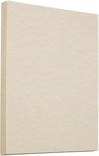 JAM PAPER Cartulina de pergamino de 65 libras, cubierta de 8.5 x 11 pulgadas, 176 GSM, reciclada natural, 50 hojaspaquete