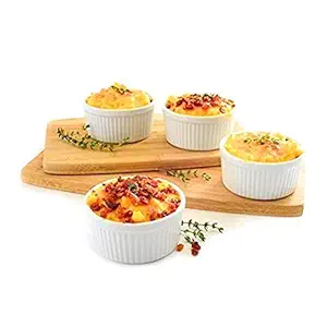 E-EZRA Microwave Convection & Dishwasher Safe Ramekins Bowls For Baking Cupcake Creme Brulee Souffle Curd/Dish 100 ml (Pack 6)