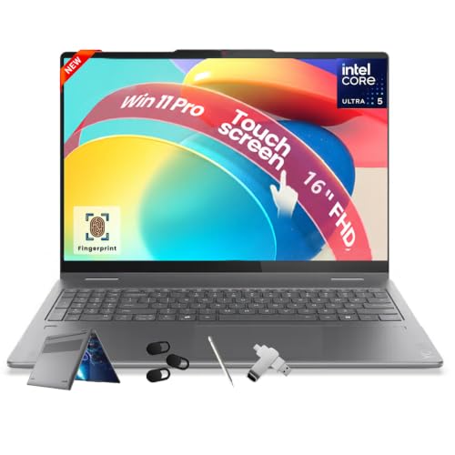 Lenovo Yoga 7i 16" 2-in-1 Touchscreen Laptop - Intel Core Ultra 5 Processor, WUXGA OLED, 16GB RAM, 512GB SSD, Windows 11 Pro, Copilot+ PC, 15-Hour Battery Life, for Business & Student - image 1