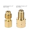 Aupoko R1234YF Adapters with Valve Core, 1/2’’ ACME Left Hand x 1/4’’ SAE Vacuum Hose Pump Fittings Connection for R12 to R1234yf Refrigeration Conversion #1