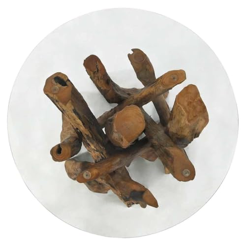 Table d'Appoint Bout de Canapé Salon Bois Flotté Teck 60cm - 4