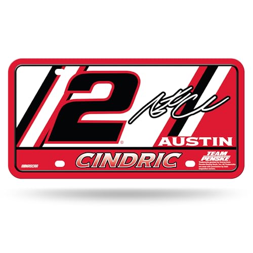 Rico Industries NASCAR Racing Austin Cindric Metal Auto Tag 6" x 12" - Great for Truck/Car/SUV