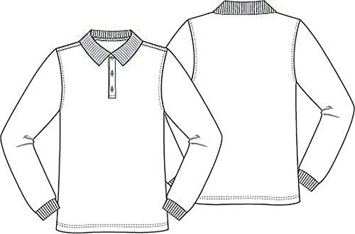 Image of Classroom Uniforms Long Sleeve Pique Polo T-Shirt for Men and Women CR835X, 2XL, Dark Navy