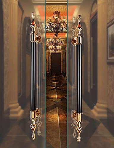 Conjunto de maçanetas de porta de dois lados, maçaneta de barra de porta longa de puxar e desligar,