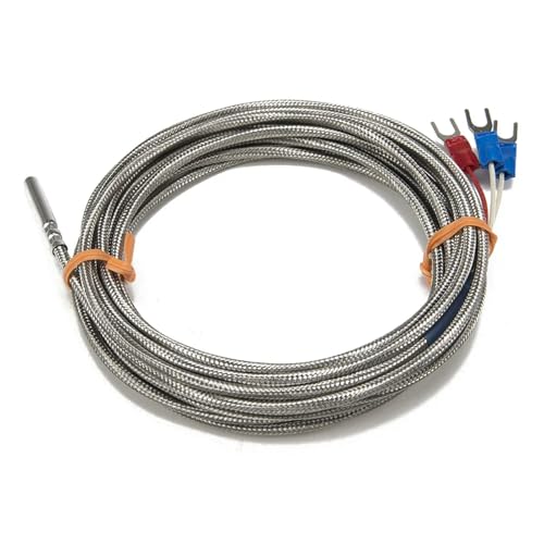 Sensor RTD PT100 con cable de metal de 3m y sonda de alta temperatura 3