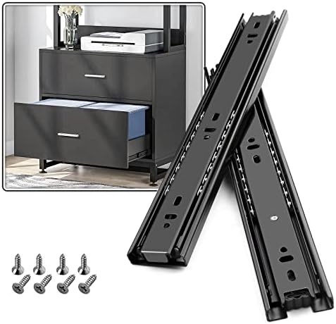SHUHANG Full Extension Drawer Runners Slides 250mm 3 Folds Ball Bearing Side Mount Heavy Duty Drawer Rails Load Capacity 45 kg, 1 Pair (2-Pack)