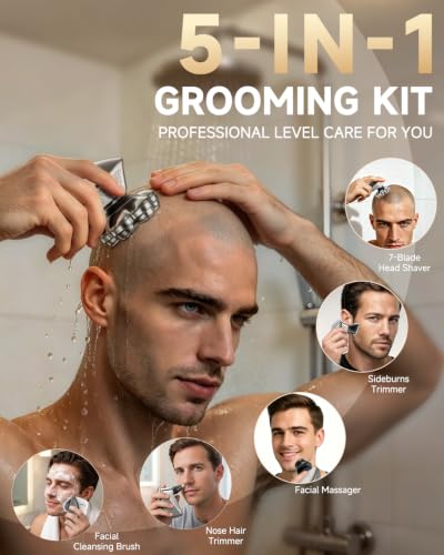 Image of Electric Head Shavers for Bald Men, Close Shave Electric Razor for Head & Face, IPX7 Waterproof Wet Dry Shaver, Fast Startup-Satin Gunmetal