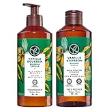 Yves Rocher Set Cuidado Corporal Estimulante aroma Vainilla Francesa: Crema Corporal Fluida (390 ml) + Gel De ducha (400...