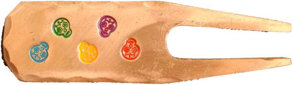 Sunfish Dancing Sugar Skull Hand Stamped Copper Golf Divot Tool