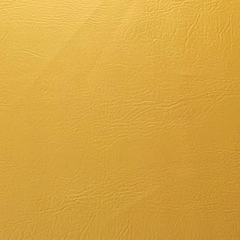 FAAYEX® Flame Retardant Upholstery Vinyl Leatherette Plain Grain Fabric | Weight 600gr/m2 | Width 140cm (Yellow, 1 Metre) Cover