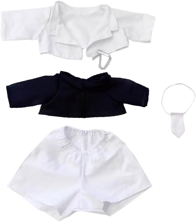 niannyyhouse 40cm Plush Doll Clothes Coat Shirts Pants Ties Accessories Suits Sitting Dolls Dress Up (White)
