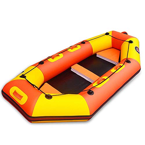 INUUXLG Inflatable Boat, 4 Person Touring Kayaks, Fishing Rubber Boat, Portable Dinghy Raft with Paddles, Swimming Beach Pool