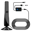 2026Wave Max TV Antenna - Long Range Indoor Digital HDTV Broadwave Antenna with Smart Signal Amplifier, Supports 8K 4K 1080p, 600+ Mile Range, Beamforming Tech for Local & Distant Channels (1)