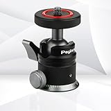 Poyinco Camera Tripod Mini Ball Head with 1/4' Hotshoe Mount Adapter 360 Degree Rotatable Aluminum Tripod Head for Monopod DSLR Cameras Phone Gopro Max Load 6.6lbs/3kg