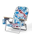 Tommy Bahama Kid's 5-Position Lay Flat Backpack Folding Beach Chair, School of Fish
