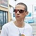 DUCO Mens Sports Polarized Sunglasses UV Protection Sunglasses for Men 8177s (Black Frame Orange Lens)