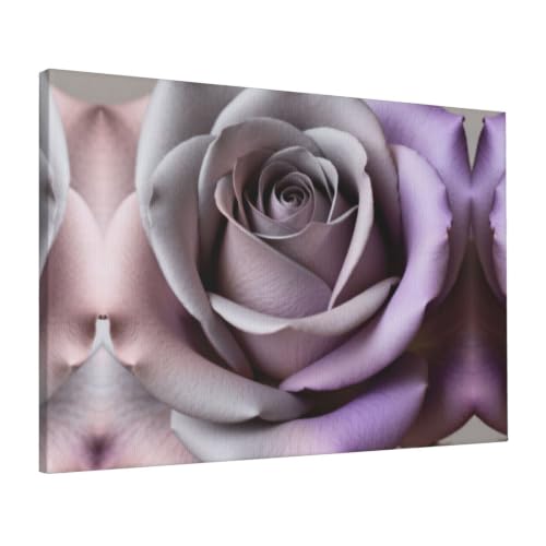 Toile murale moderne motif rose poudré tableau décoratif encadré
