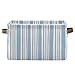 Oyihfvs Seamless Blue and Black Vertical Stripes 1 PC Rectangle Storage Basket Collapsible Fabric with Leather Handles Bag Organizer Clothes for Home Bedroom 15 x 11 x 9.5 in