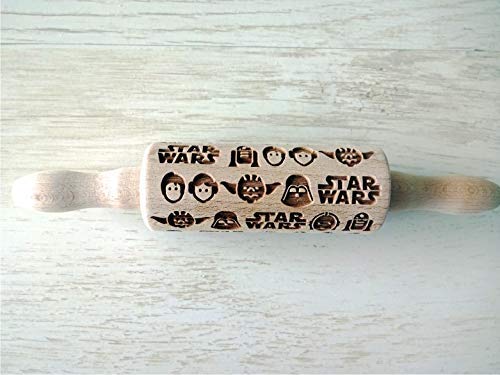 Fantasy 3 Small Embossed Rolling Pin Set. Wooden Laser Engraved Textured Rolling Pins For Cookies, Play Dogh, Clay By Algis Crafts #TOP5