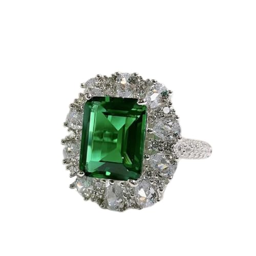 Bague en argent Sterling 925 avec émeraude éblouissante pour un mariage prestigieux