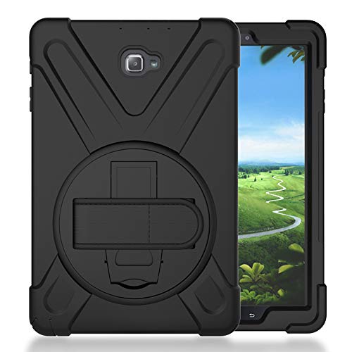 Galaxy Tab A 10.1 P580 2016 Case, Kiq Shockproof Heavy Duty Military Full-Body Protection Kickstand Screen Protector For Samsung Galaxy A 10.1 With S-Pen 2016 Sm-P580 & Sm-P585 (Shield Black) #TOP7