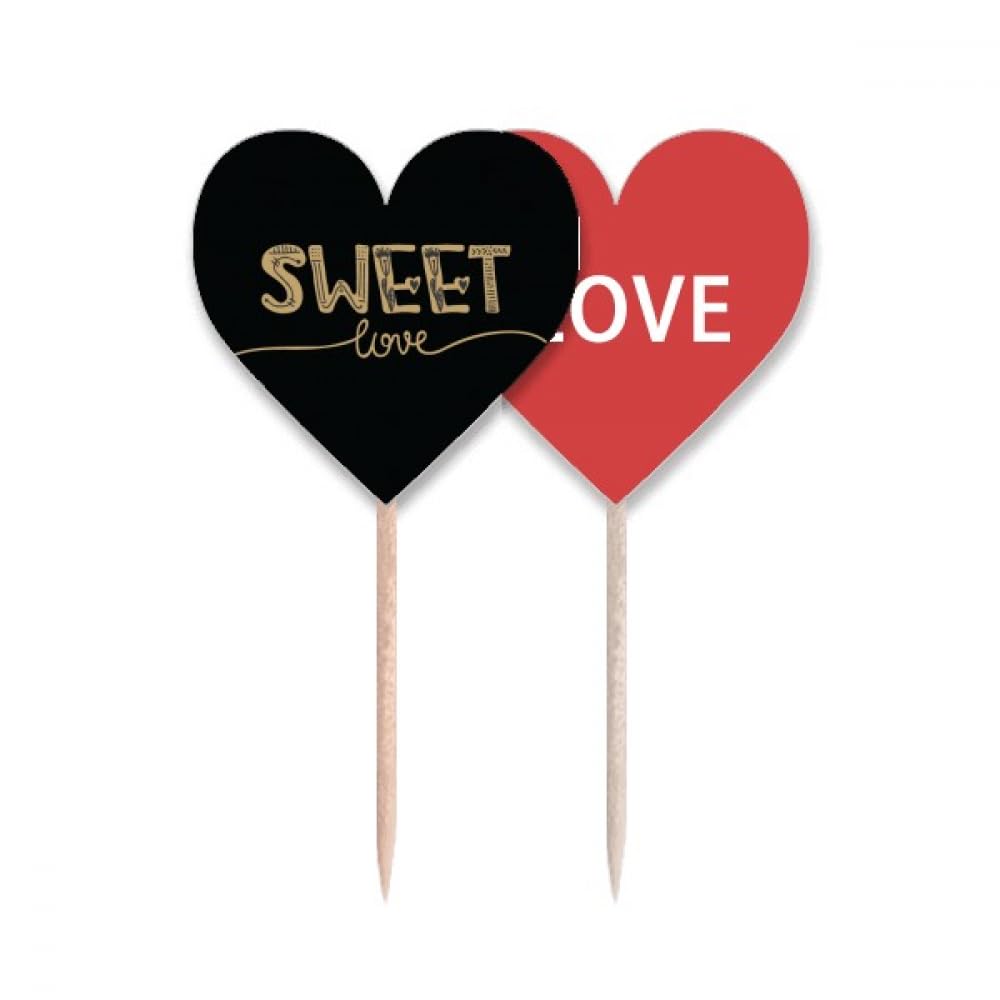 Cœur lable cupcake pick Sweet Love pour embellir vos buffets de mariage et anniversaires