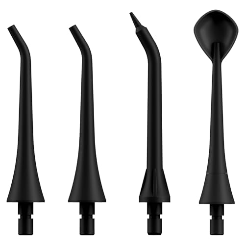 TUREWELL 4 Piezas Boquilla de Repuesto Irrigador Dental, Puntos de Reemplazo Irrigador Bucal para TH2C3 Accesorios de Irrigadores Dentales(Negro)
