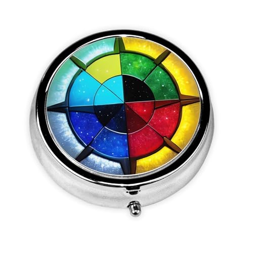 Shine in All Directionsmini Pill Case Metal 3 Compartments Button Open Portable Pill Box Travel