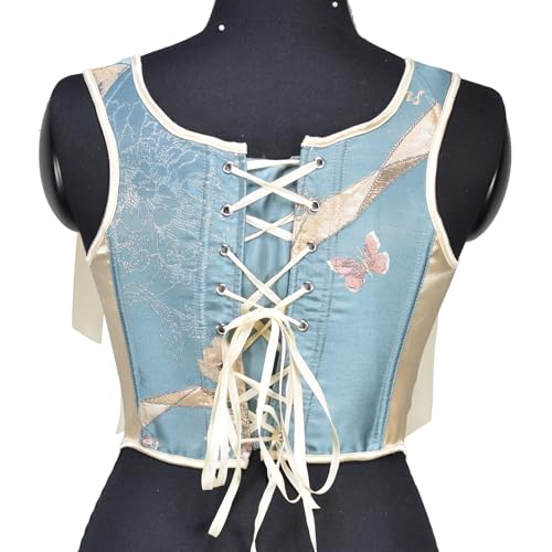 Women Vintage Floral Print Vest Flower Embroidery Pattern Tight Drawstring Tie-up Tank Bustier Corset4