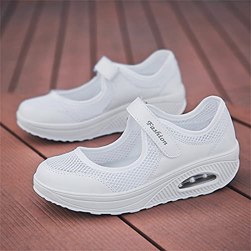 Ademende bootschoenen voor dames Anti-slip loopschoenen van mesh Wig steunzolen casual schoenen Sneakers met… - Image 4