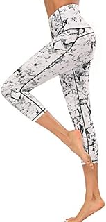X-Fit High Waist Yoga Pants Compression Workout, White-capri, Size Small