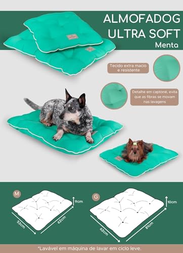 Pickorruchos Almofada p/Cães Ultra Soft Dupla Face, Menta, G