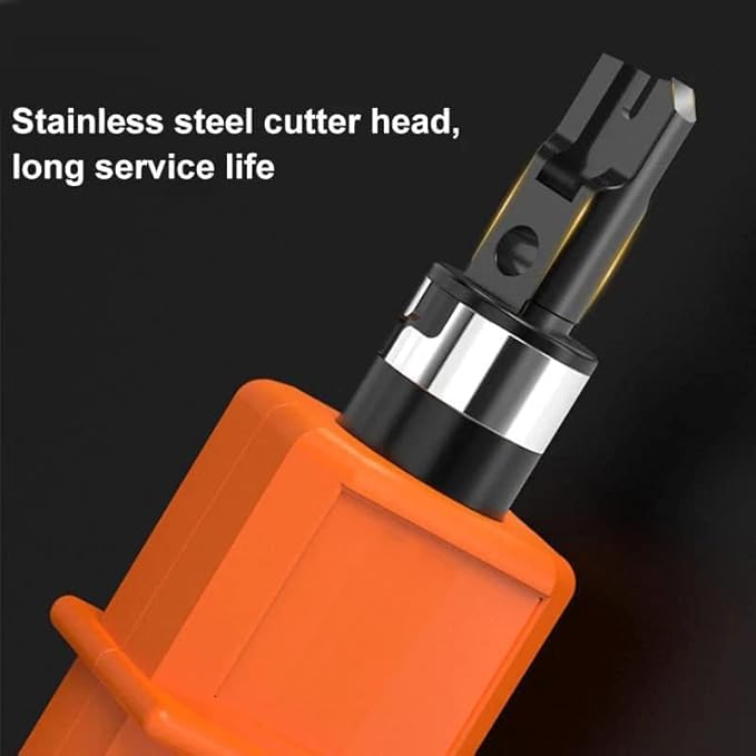 Image of Punch Down Tool RJ45 | Impact Tool | Multifunctional Wire stripper Cutter Tool Ethernet Punching Tool For All Types Of 110 Mdules For CAT5 /6, CAT5E /6E Network Cables (Pack Of 1)